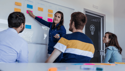 Team discussing business processes before importing them in Cardanit