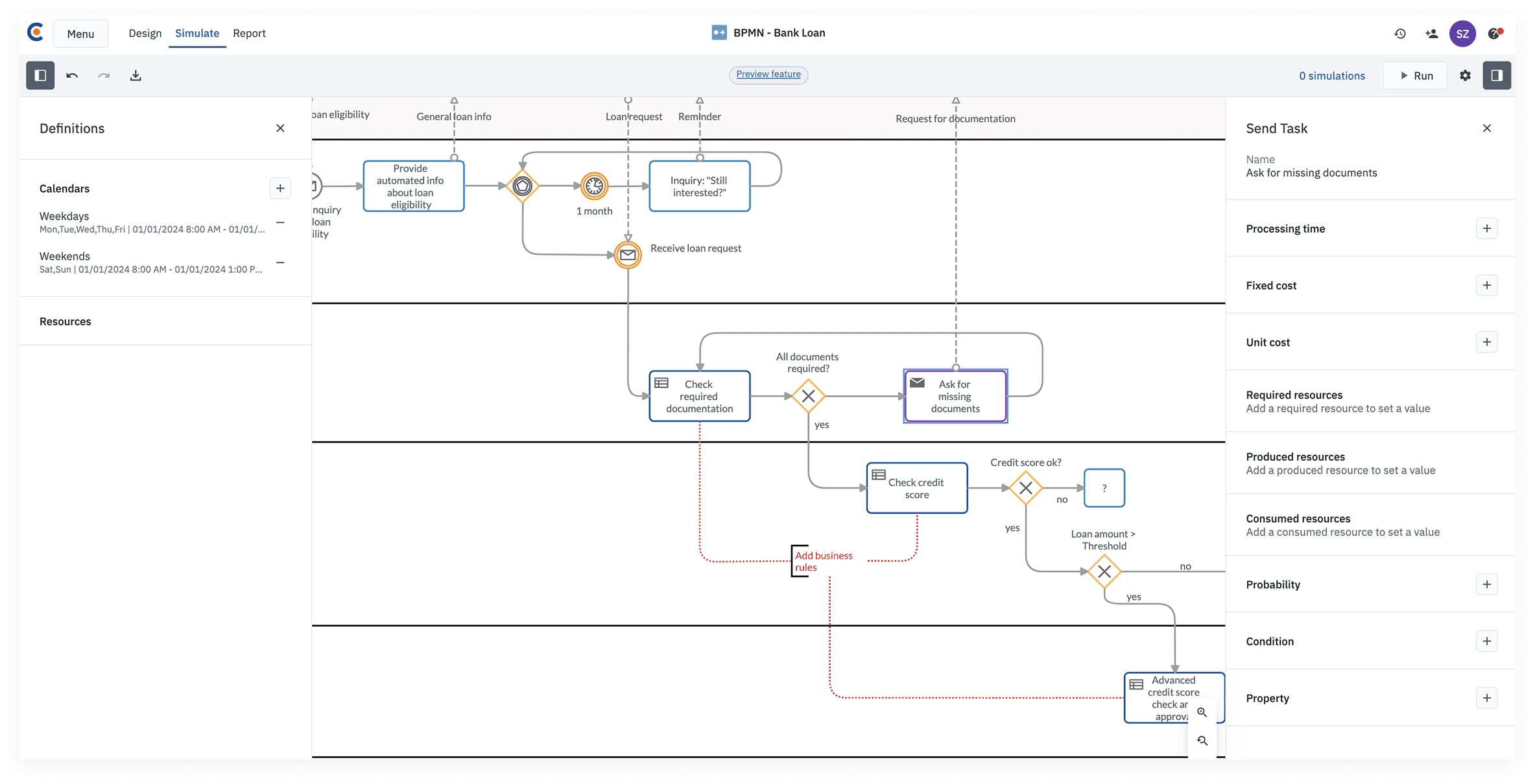 Cardanit's interface showing simulation tabs with parameters